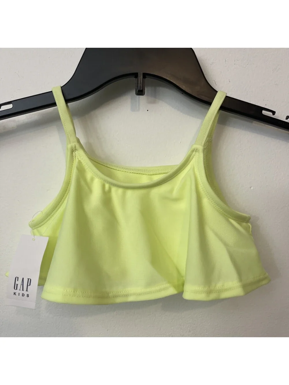 Gap Kids Girls XS 4-5 Neon Yellow Ruffled Bikini Swim Top NWT! A671